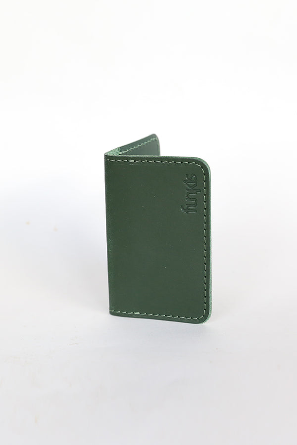funkis leather card holder green