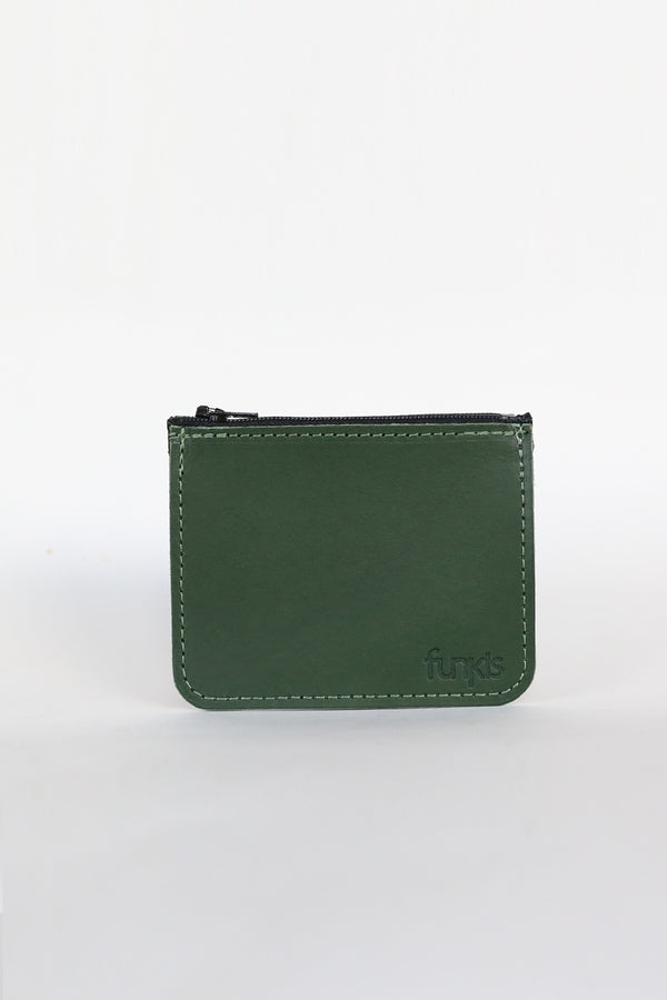 funkis leather small wallet green