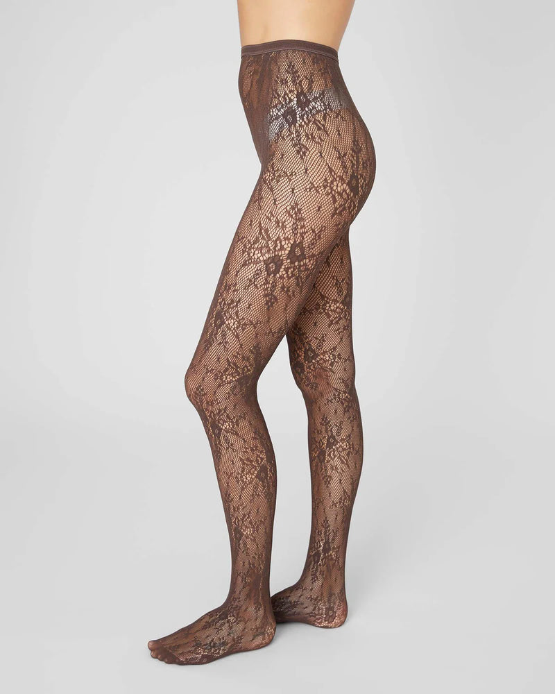 Swedish Stockings Rosa Lace Tights brown