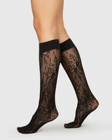 Rosa Lace Knee-High Black