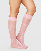 Rosa Lace Knee-High Pink
