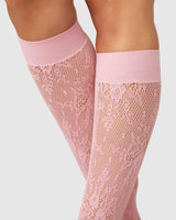 Rosa Lace Knee-High Pink