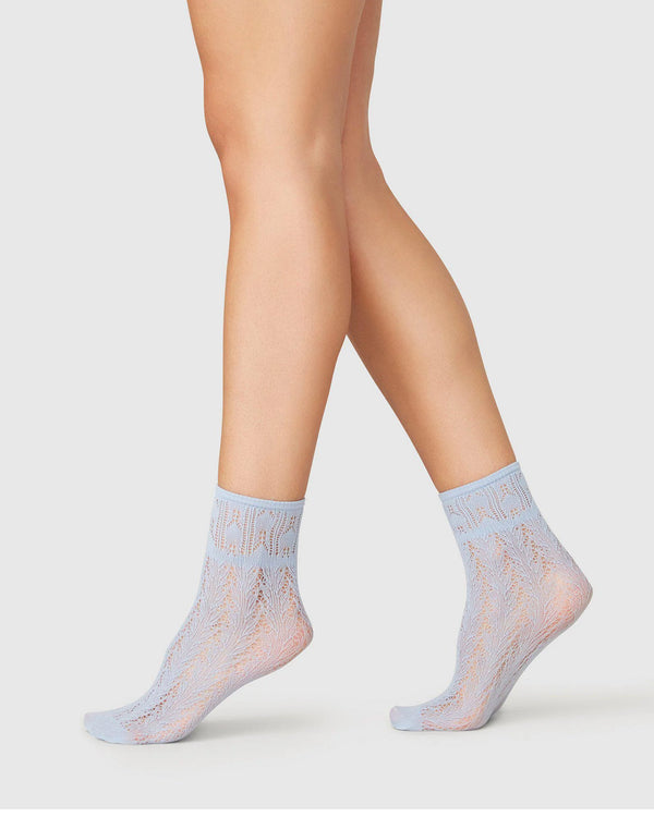 Erica Crochet Socks Blue