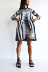 funkis preloved Marimekko black and white stripe dress