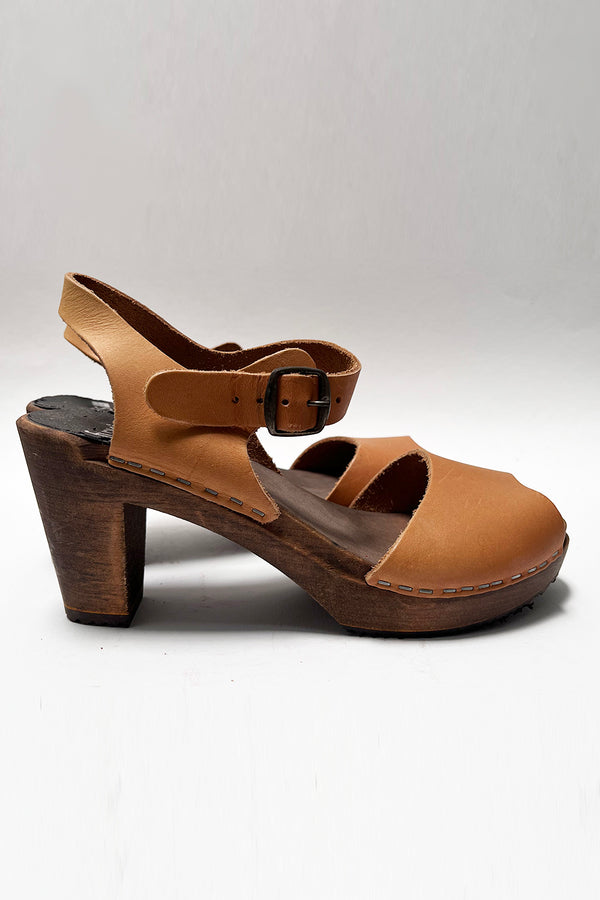 preloved 300 very high clog cognac and dark base size 38