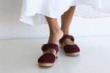 anita clog bordeaux suede