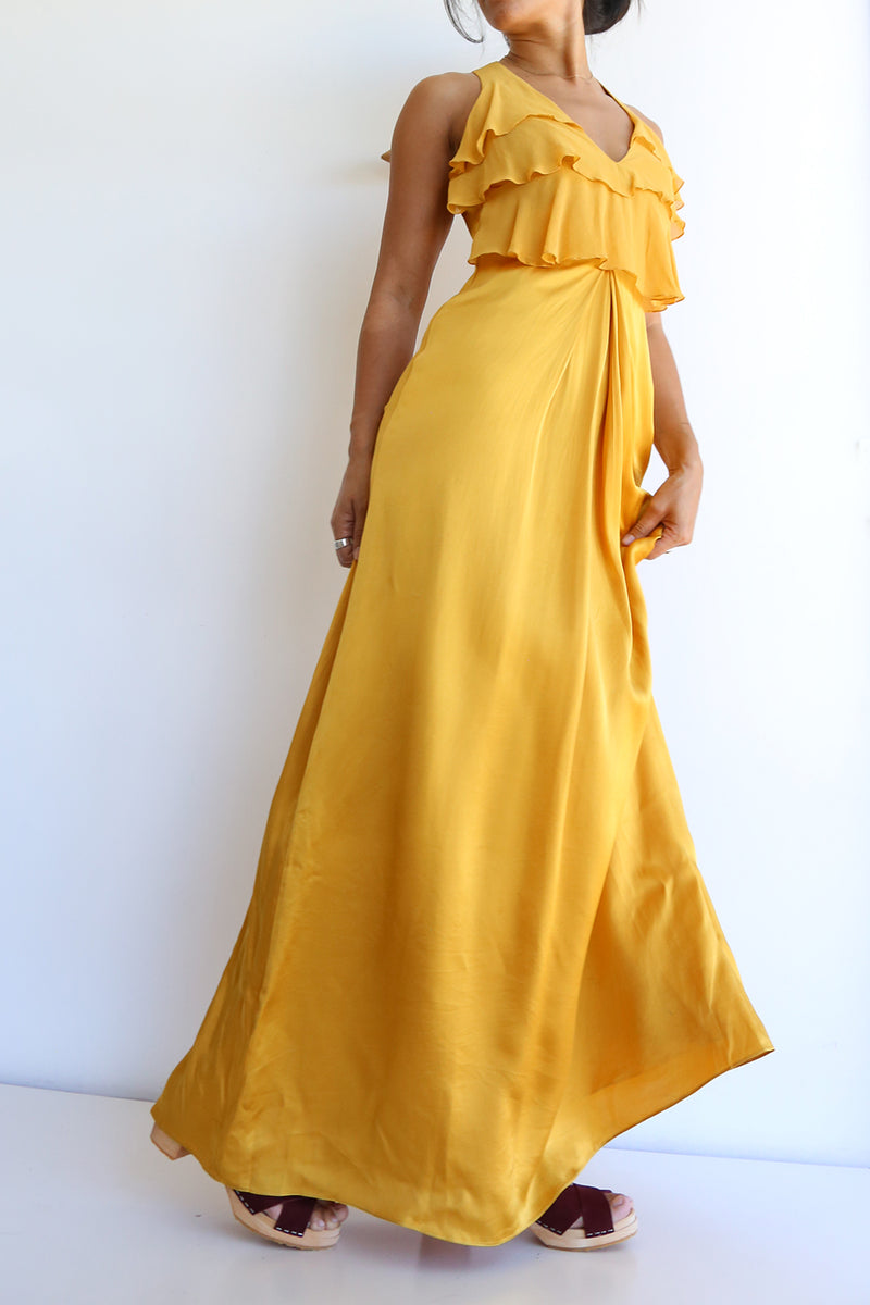 fleur wood silk dress Fleur Wood Lemon Yellow Silk Dress