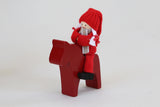 santa hanging girl on horse red 8 cm