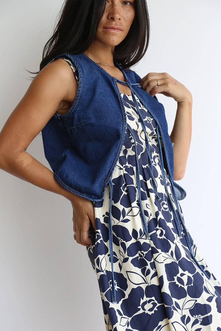preloved blue JIGSAW flower dress size 10