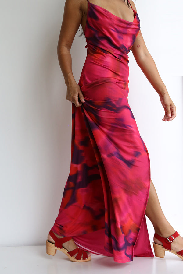 preloved red long dress AUS12 EU40