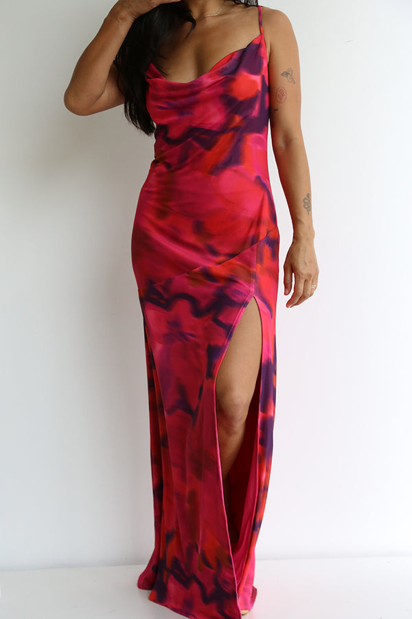 preloved red long dress AUS12 EU40