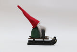 santa on sledge green 15cm
