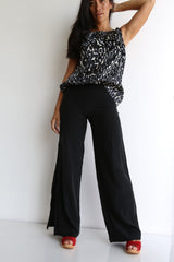 preloved silk pants black size M