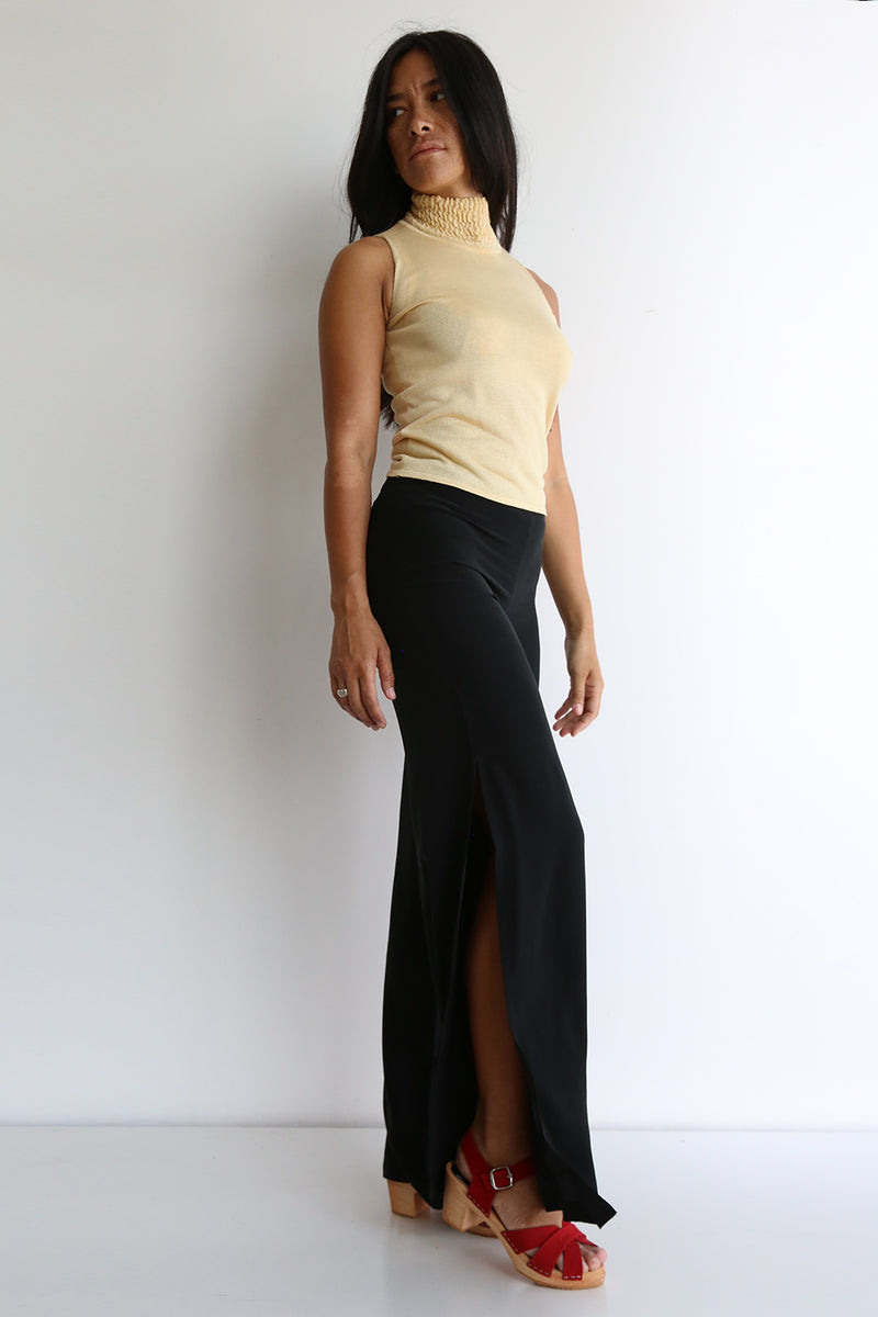 preloved silk pants black size M