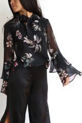 preloved black shiny silk pants
