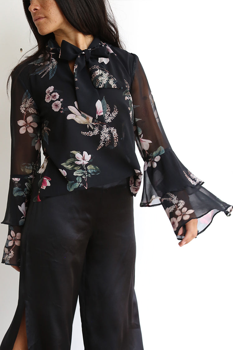 preloved black shiny silk pants