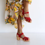 elska clog fire suede