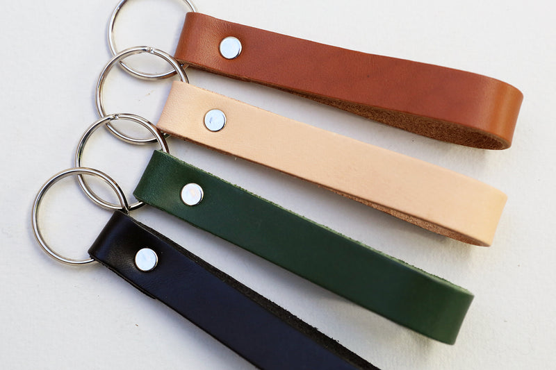 funkis leather key ring natural