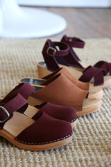 anita clog bordeaux suede