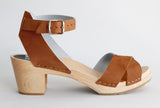 Amy clog chestnut suede