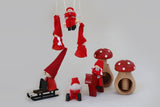 santa hanging girl red 9 cm