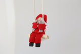 santa hanging girl on swing red 9 cm