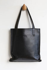funkis leather tote bag black