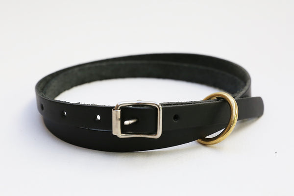 funkis dog collar black & brass