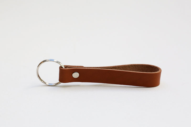 funkis leather key ring light brown