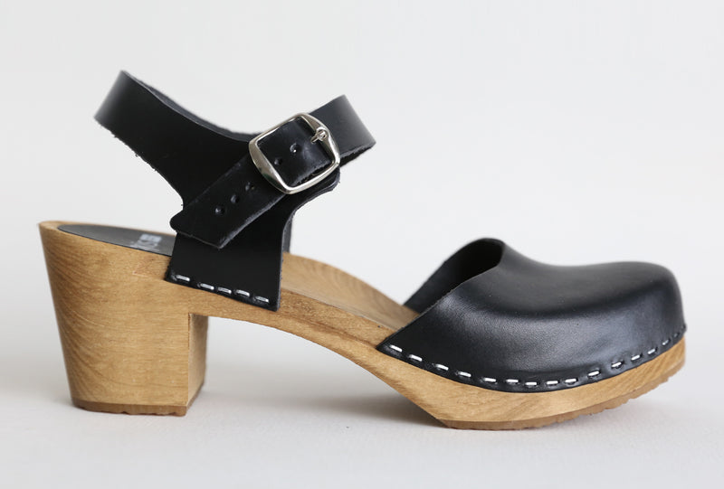 973 olivia clog high black with brown base