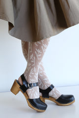 973 olivia clog high black with brown base