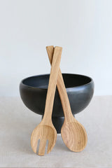 salad set oiled oak 22cm