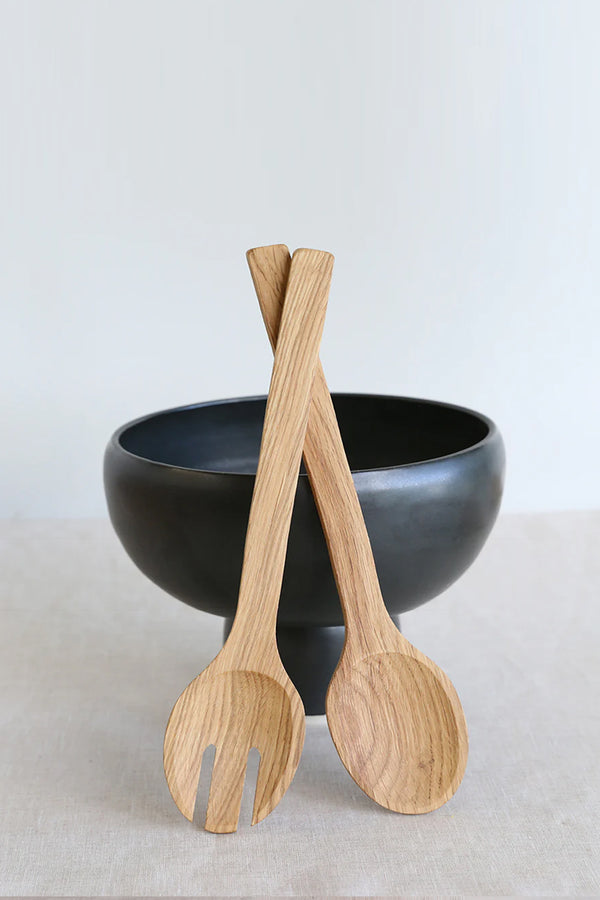 salad set oiled oak 22cm