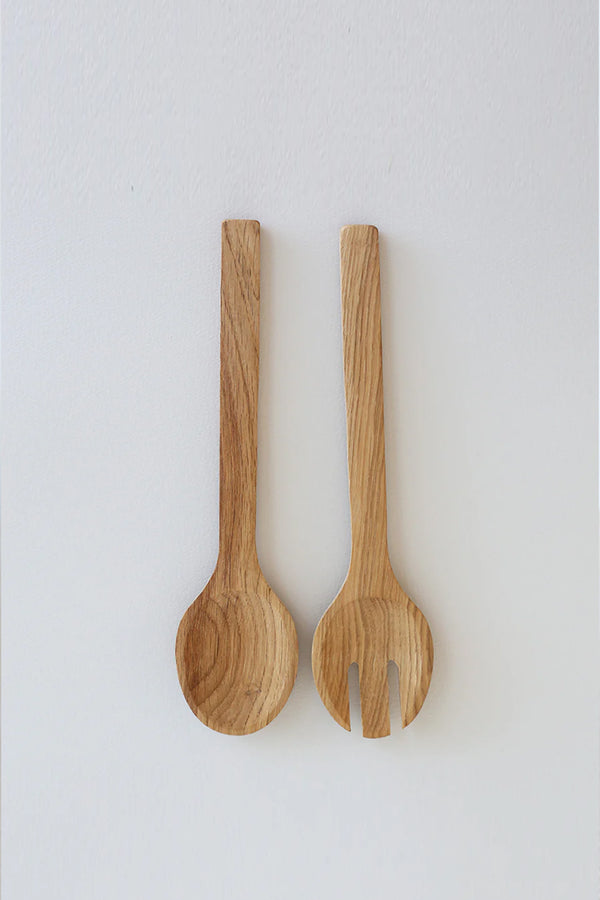 salad set oiled oak 22cm