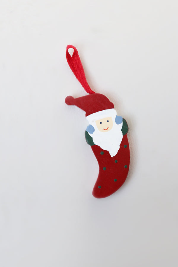 santa in sock hanging 75mm