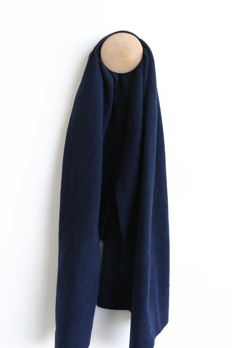 funkis scarf raw edge blue wool