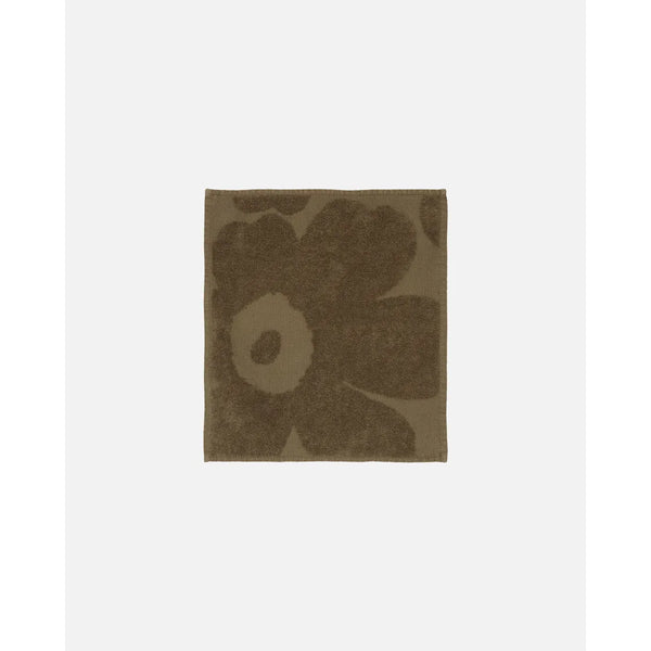 marimekko unikko mini towel dark sand 30x30cm