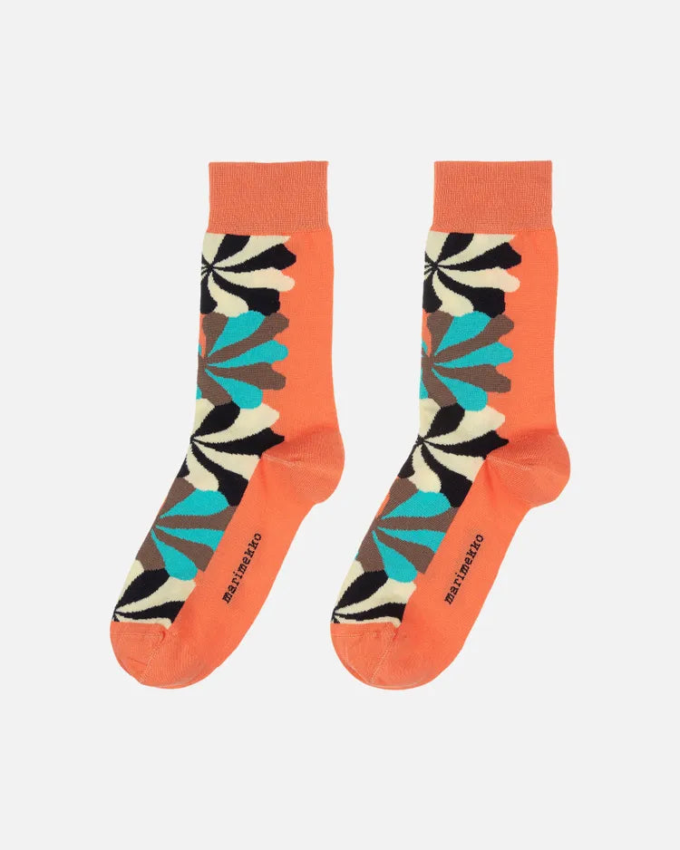 marimekko kasvaa meduusa socks orange yellow blue