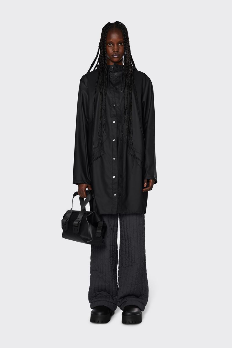 rains long jacket black