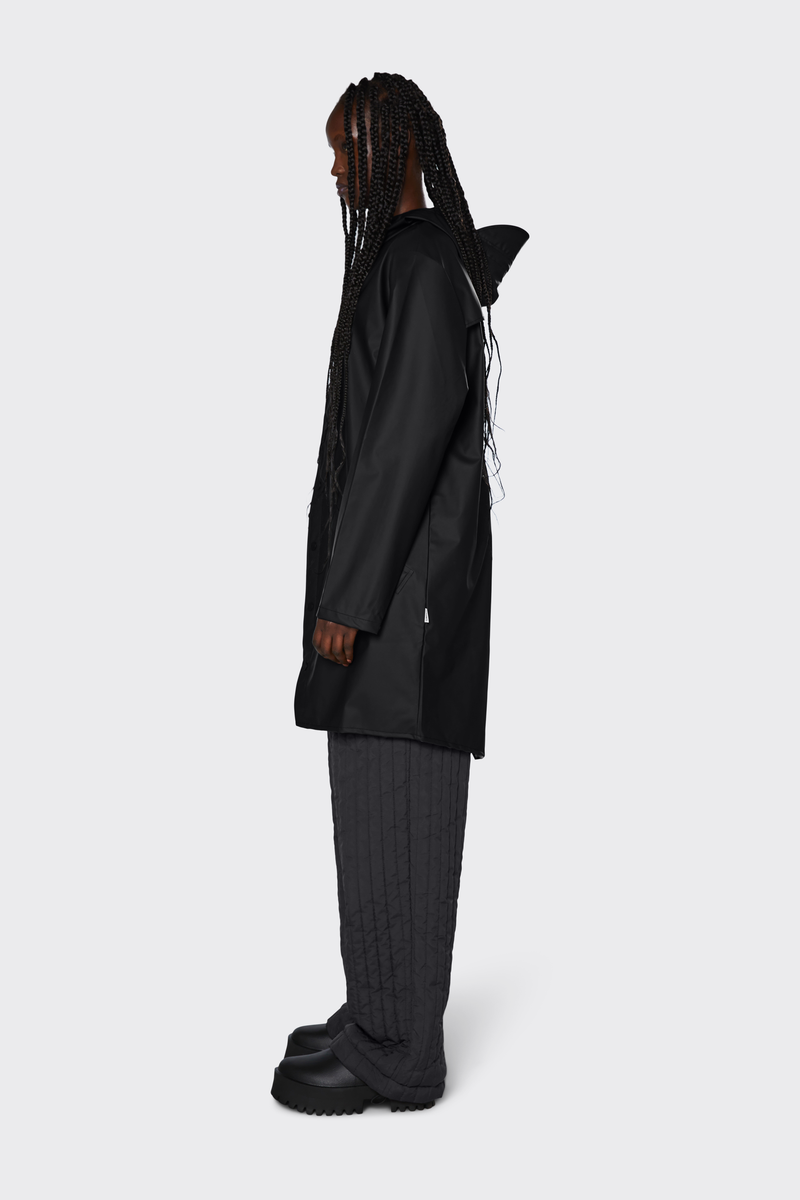 rains long jacket black