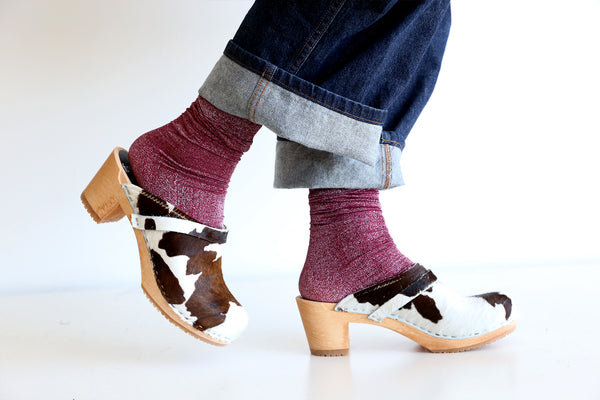901 emelie clog high brown cow hide