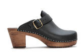 964 clog high black with brown base