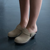 964 clog high stone suede with black base