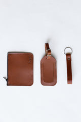 funkis leather address tag light brown