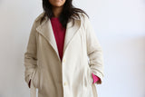 funkis long paired back trench coat vanilla