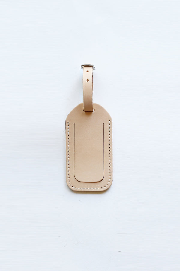 funkis leather address tag natural
