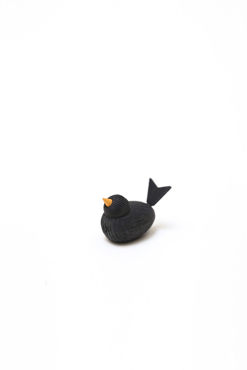 wooden bird 4.5cm black
