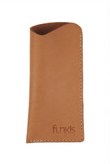 funkis leather glasses case light brown