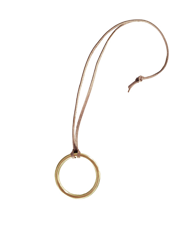 funkis naomi necklace single brass rings natural