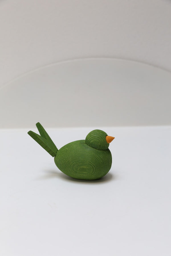 wooden bird 8cm green